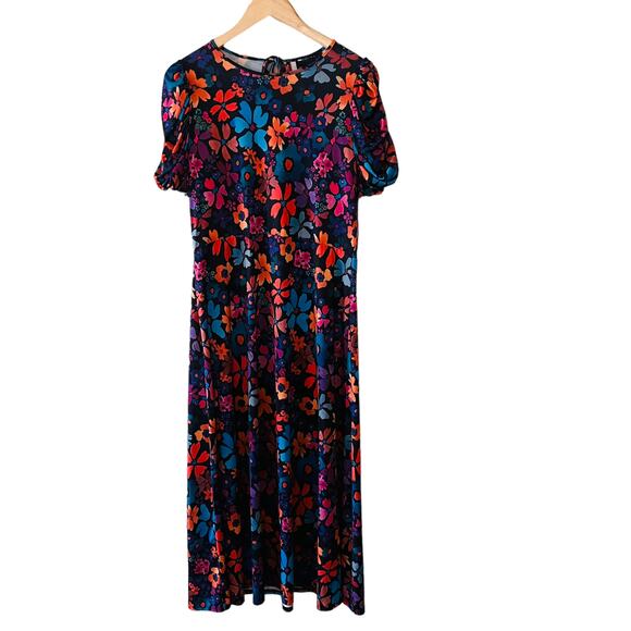 ASOS Multicolored Floral Tie Back Maxi Dress Size 10 - Picture 8 of 12